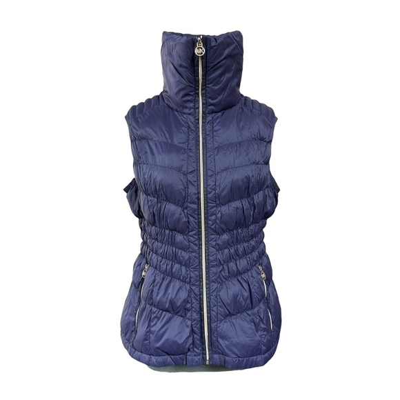 Women’s Puffer MICHAEL KORS Vest Athletic Sweatshirt Zip Front Sleeveless Jacket - Picture 3 of 8